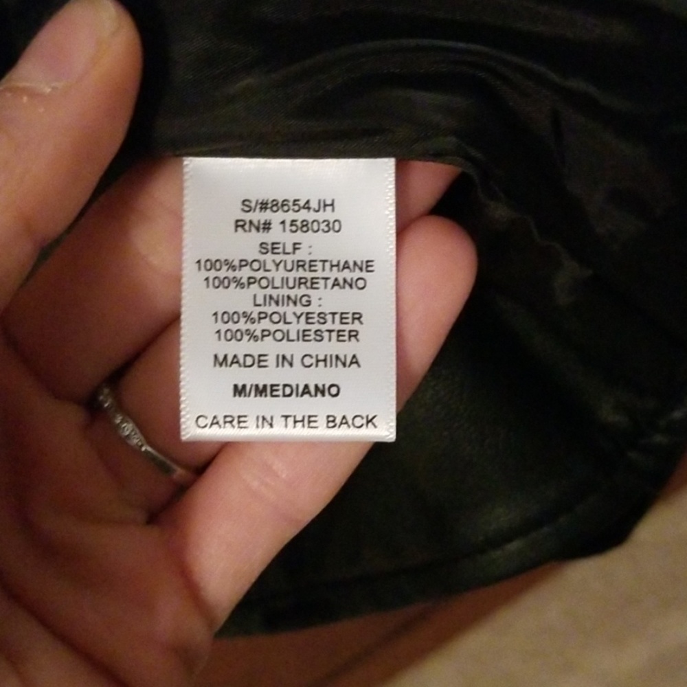 Faux black leather jacket. - Picture 4 of 4